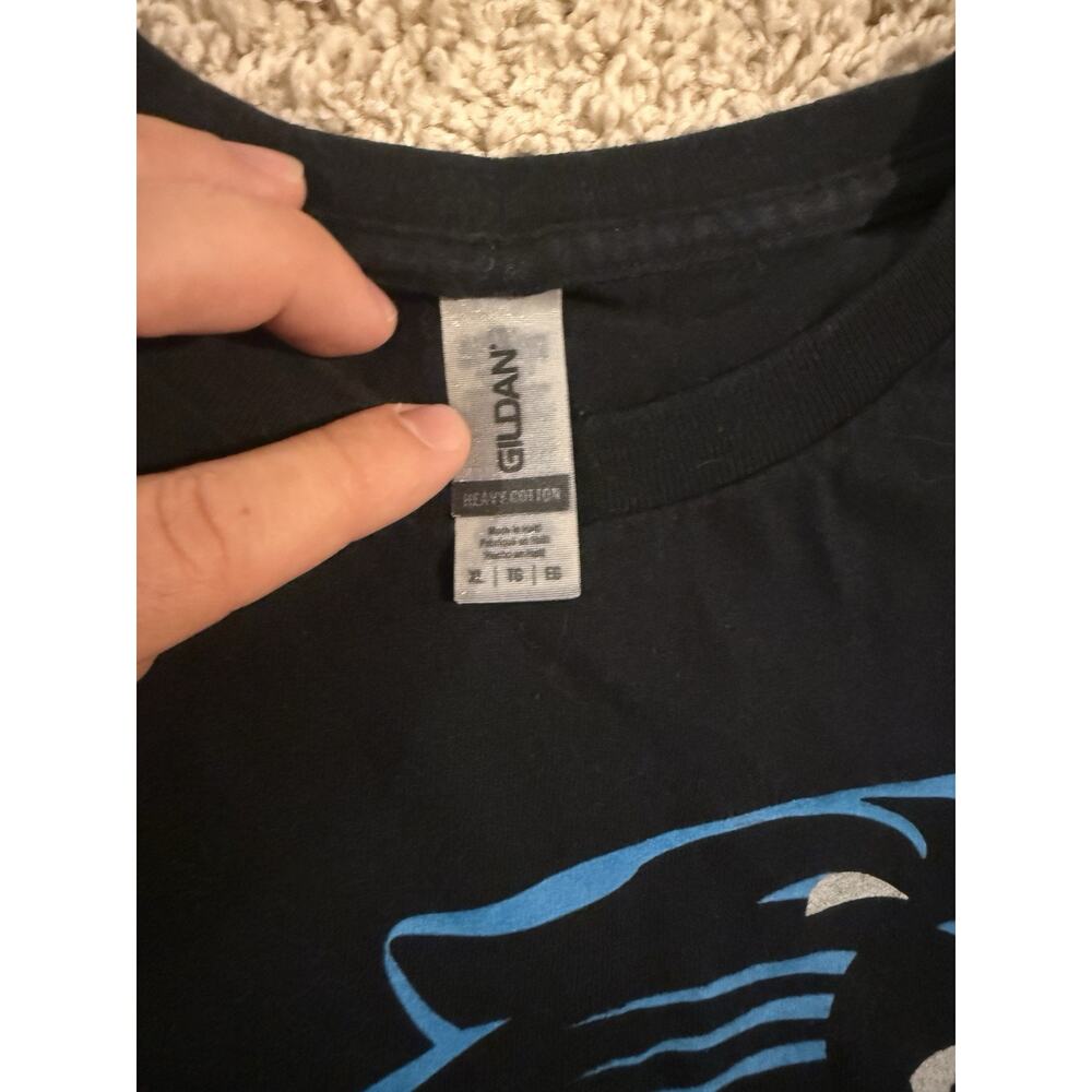 Carolina Panthers NFL Logo Black Gildan Heavy Cotton T-Shirt Adult XL - Picture 4 of 7